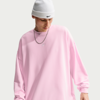 Nike Club oversized sweatshirt i french terry med rund hals til mænd - Pink