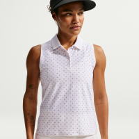 Nike Victory Dri-FIT-golfpolo uden ærmer med print til kvinder - hvid