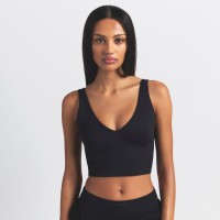 NikeSKIMS Matte Longline-bh med V-hals til kvinder - sort