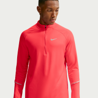 Nike Miler Dri-FIT-løbeoverdel med lynlås i halv længde til mænd - rød