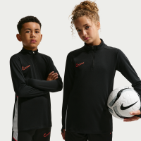 Nike Academy Dri-FIT-fodboldtræningstrøje med lange ærmer og 1/4 lynlås til større børn - sort