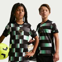 Kortærmet Kylian Mbappé Academy-Dri-FIT-fodboldtrøje til større børn - sort