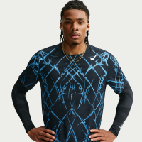 Kortærmet Nike AeroSwift Dri-FIT ADV-løbetop med tryk til mænd - sort