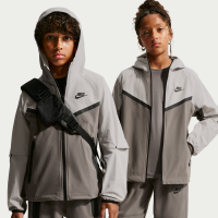 Vævet Nike Tech-jakke til større børn (drenge) - grå