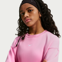 Oversized Nike Studio-sweatshirt med rund hals til større børn (piger) - Pink