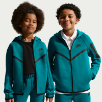 Nike Tech Fleece-hættetrøje med lynlås til større børn - blå