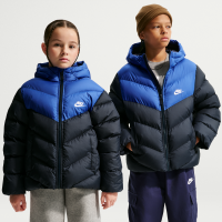 Nike All Day Play Therma-FIT-dynejakke med løs pasform til større børn - blå
