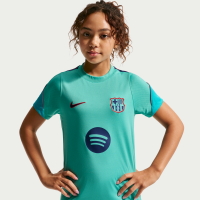 Kortærmet FC Barcelona Strike Third Nike Dri-FIT-fodboldtrøje til større børn - grøn