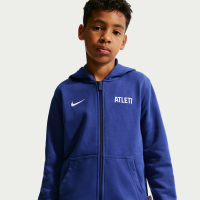 Atlético Madrid Club Nike Football-hættetrøje i french terry med lynlås til større børn (drenge) - blå