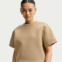 Oversized Nike Pregame Fleece-top med mod-crop til kvinder - brun