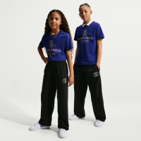 Nike Club-bukser i french terry med åben søm til større børn - sort