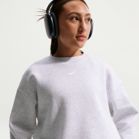 Oversized Nike Studio-sweatshirt med rund hals til større børn (piger) - brun