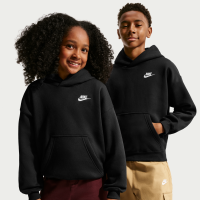 Oversized Nike Club Fleece-hættetrøje til større børn - sort