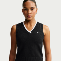 Maskinstrikket Nike Chill-sweatervest med løstsiddende pasform til kvinder - sort