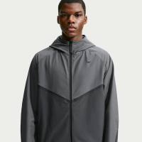 Maskinstrikket Nike Tech Shori Windrunner-jakke med fuld lynlås til mænd - grå