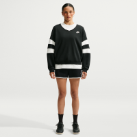 Maskinstrikkede Nike Chill-shorts med mellemhøj talje til kvinder - sort