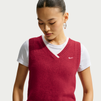Maskinstrikket Nike Chill-sweatervest med løstsiddende pasform til kvinder - rød