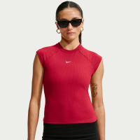 Nike Chill Knit kortærmet ribtop med tætsiddende pasform til kvinder - rød