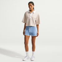 Maskinstrikkede Nike Chill-shorts med mellemhøj talje til kvinder - blå