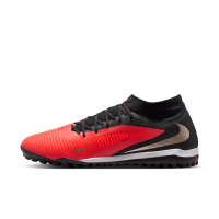 Nike Phantom 6 High Academy-fodboldsko til grus - rød