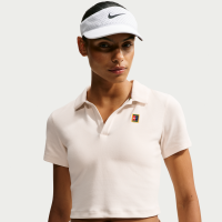 Cropped NikeCourt Heritage-tennispolo med korte ærmer til kvinder - hvid