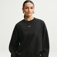 Oversized Nike Studio Fleece-sweatshirt i mellemkraftig kvalitet med rund hals til kvinder - sort