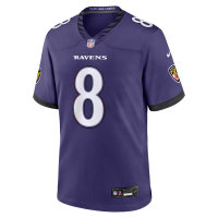 Lamar Jackson Baltimore Ravens Nike NFL Game-spillertrøje til mænd - lilla