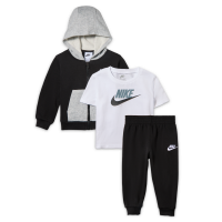 Nike Lifestyle-hættetrøjesæt i tre dele med T-shirt til babyer (12-24 mdr.) - sort