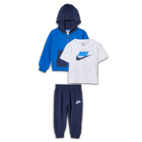 Nike Lifestyle-hættetrøjesæt i tre dele med T-shirt til babyer (12-24 mdr.) - blå