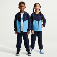 Vævet Nike Dri-FIT-sæt med lynlås i fuld længde og bukser til mindre børn - blå