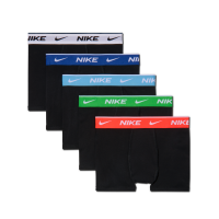 Nike Dri-FIT-boksershorts i bomuld med farvet linning til store børn (5 stk.) - rød