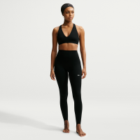 Højtaljede Nike One-leggings med hælstrop i fuld længde til kvinder - sort