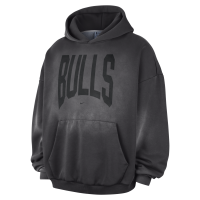 Chicago Bulls Standard Issue Therma-FIT-basketballhættetrøje i vasket fleece til mænd - grå