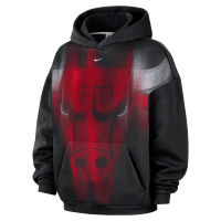 Chicago Bulls Standard Issue-basketballhættetrøje i fleece til mænd - sort