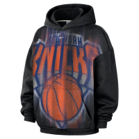 New York Knicks Standard Issue-basketballhættetrøje i fleece til mænd - sort