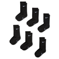 Nike Everyday Cushioned-crewstrømper til børn (6 par) - sort