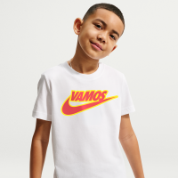 Nike-fodbold-T-shirt til større børn - hvid