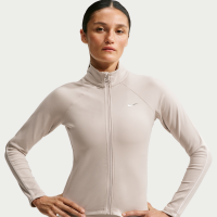 Langærmet Nike-jakke med lynlås i fuld længde til kvinder - brun