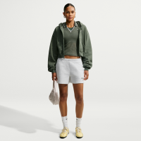 Nike Studio-shorts i mellemvægtsfleece med mellemhøj talje til kvinder - brun