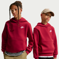 Nike Club Fleece-pullover-hættetrøje til større børn - rød