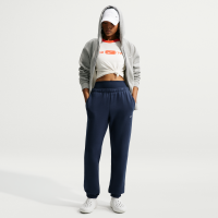 Nike Studio Fleece-bukser i medium vægt til kvinder med mellemhøj talje og opslag - blå