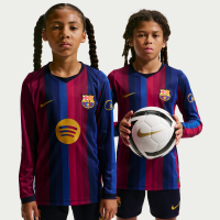 Langærmet FC Barcelona 2026/27 Stadium Home Nike Dri-FIT Replica-fodboldtrøje til større børn - rød