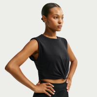 Kort NikeSKIMS Performance Twist-tanktop med twist i bomuldsblanding til kvinder - sort