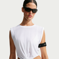 Kort NikeSKIMS Performance Twist-tanktop med twist i bomuldsblanding til kvinder - hvid