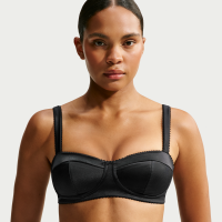 NikeSKIMS Satin Shine Picot Sports-bh med indlæg til kvinder - sort