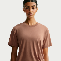 Oversized NikeSKIMS Performance-top med korte ærmer i bomuldsblanding til kvinder - brun