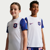Kortærmet Chelsea FC Strike Third Nike Dri-FIT-fodboldtrøje til større børn - hvid