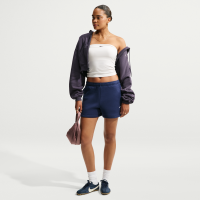 Nike Studio Fleece-shorts i medium vægt med mid rise til kvinder - blå