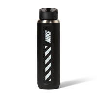 Nike Recharge-vandflaske i rustfrit stål med sugerør (710 ml) - sort