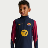 Maskinstrikket FC Barcelona Strike Nike Dri-FIT-fodboldtræningstrøje til større børn - blå